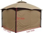 APEX GARDEN Four-Side Privacy Side Wall Curtain Set for 10-ft x 12-ft Gazebo (Beige) – Bild 4