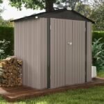 Patiowell 6x4 FT Outdoor Storage Shed, Garden Tool Storage Shed with Sloping Roof and Double Lockable Door, Outdoor Shed for Garden Backyard Patio Lawn, Brown – Bild 5