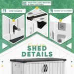 Devoko Outdoor Storage Cabinet 26 Cu Ft with Lockable Doors, Horizontal Storage Shed Waterproof Patio Tools Storage Box for Sofa Cushions, Gardening Tools and Accessories (White) – Bild 2