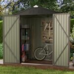 Patiowell 6x4 FT Outdoor Storage Shed, Garden Tool Storage Shed with Sloping Roof and Double Lockable Door, Outdoor Shed for Garden Backyard Patio Lawn, Brown – Bild 4