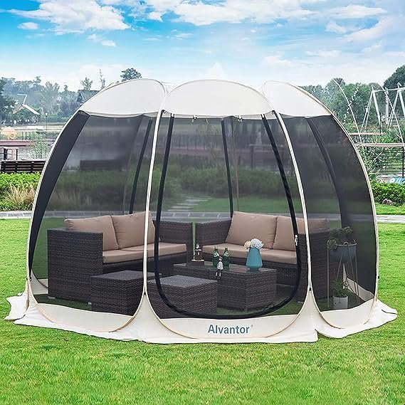 81OyGWT0QzL._AC_SX569_-1.jpg Alvantor Pop Up Screen House Gazebo with Mosquito Netting, Instant UV Resistant Sun Shelter for Patio & Backyard, Portable Canopy Tent for 2-10 Person – Bild 1