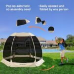 Alvantor Pop Up Screen House Gazebo with Mosquito Netting, Instant UV Resistant Sun Shelter for Patio & Backyard, Portable Canopy Tent for 2-10 Person – Bild 4