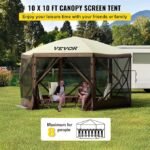 VEVOR Pop Up Gazebo Screen Tent, Pop-Up Instant Gazebo Tents with Mosquito Netting Outdoor Canopy, 6 Sided Sun Shelter 10x10ft with 6 Removable Wind Cloths & 2 Mesh Windows, Pavilion Tent for Patio – Bild 4