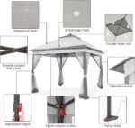Yaheetech 11x11 Pop Up Gazebo Outdoor Canopy Shelter, Instant Patio Gazebo Sun Shade Canopy Tent with 4 Sandbags, 2 Tiers Roof & Mesh Netting for Lawn, Garden, Backyard & Deck, Gray – Bild 2