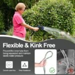 SPECILITE 200ft 304 Stainless Steel Garden Hose Metal, Heavy Duty Water Pipe with Nozzles for Yard, Outdoor - Flexible, Never Kink & Tangle, Puncture Resistant (Sliver) - Image 3