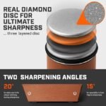 The Original Tumbler Rolling Knife Sharpener™ - Knife Sharpening Made Easy - Rolling Knife Sharpener Tool for Kitchen Knives - Knife Sharpener Kit Offers 15 & 20 Degree Sharpening (Wood) - Image 3