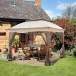 COOS BAY 11x11 Pop Up Gazebo with Mesh Netting, Instant Outdoor Canopy Tent, Water Resistant Shelter with UPF 50+ UV Protection, 121 Sq Ft Coverage, Beige – Bild 2