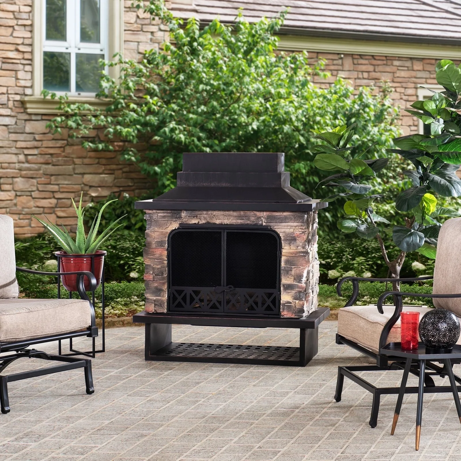a1-292-1-1.webp Sunjoy Farmington Wood Burning Fireplaces. – Bild 1