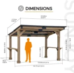 SUNJOY 10 ft. x 12 ft. Matte Black Cedar Framed Wooden Gazebo – Bild 3