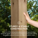 SUNJOY 10 ft. x 12 ft. Matte Black Cedar Framed Wooden Gazebo – Bild 2