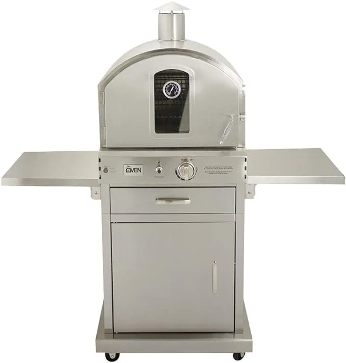 b1-10.webp Summerset ‘The Oven’ Outdoor Freestanding Large Capacity Gas Ovens with Pizza Stones, Smoker Box and Mobile Cart, 304 Stainless Steel Construction, Natural Gas - Image 1
