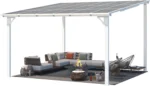 Aecojoy 12 ft x 12 ft White Aluminum Pergola with Canopys – Bild 2