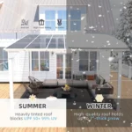 Aecojoy 12 ft x 12 ft White Aluminum Pergola with Canopys – Bild 3
