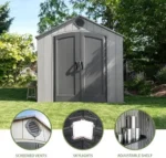 Lifetime Outdoor Storage Shed, 8 x 10 Foot, Grays – Bild 3
