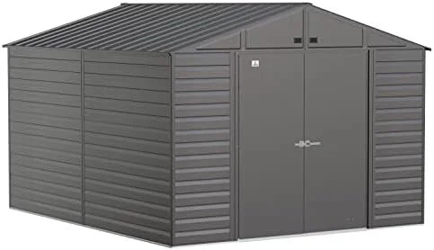 k1-21.webp Arrow Select 10′ x 12′ Outdoor Lockable Steel Storage Shed Building, Charcoals – Bild 1