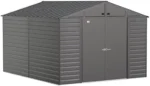 Arrow Select 10′ x 12′ Outdoor Lockable Steel Storage Shed Building, Charcoals – Bild 4